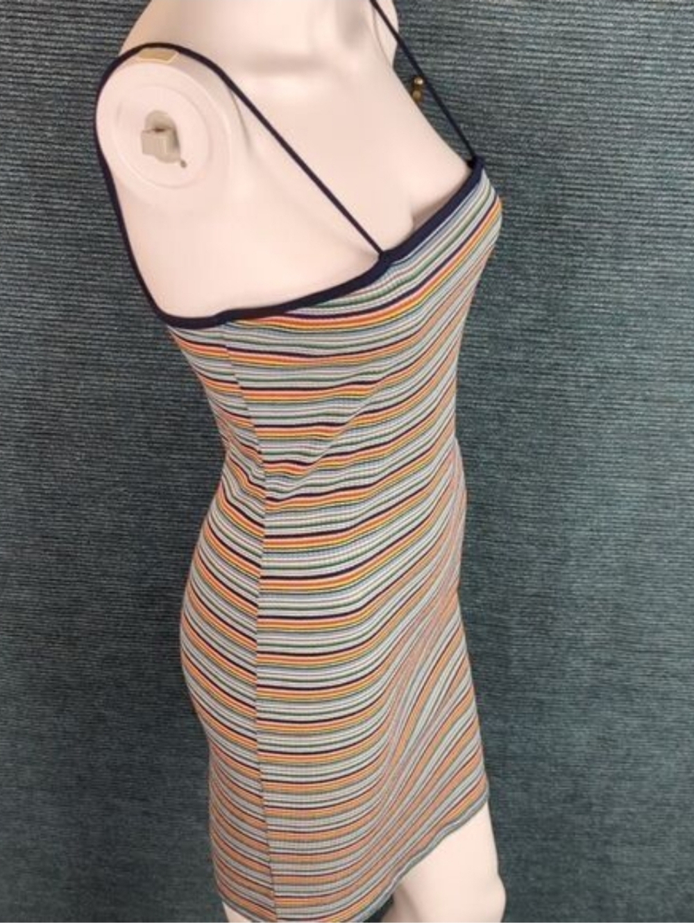 Publick Ribbed Striped Strappy Summer Mini-dress - Picture 7 of 9